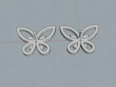  earrings puset BUTTERFLY N - 10 Free 3D print model