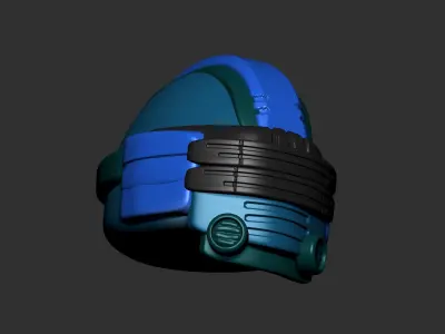 helmet high poly sculpt 3d printable ver 7 3D model 3D model 35