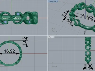 Engagement Ring Like S-Style 3D print model