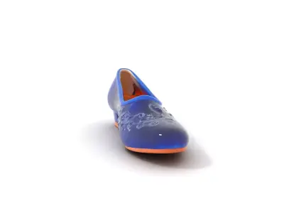 Royal Blue Velvet Shoe model pack Low-poly 3D model