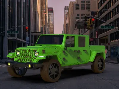 Jeep Wrangler Low-poly 3D model