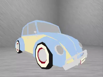 Volkswagen Beetle Low-poly 3D model