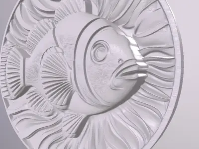 Clown Fish 2 basrelief for 3D printing 3D print model