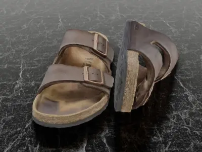 BIRKENSTOCK 3D - SLIPPER Low-poly 3D model