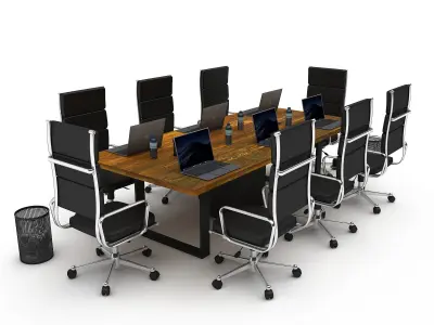 3D office work and meeting table 06 Low-poly 3D model