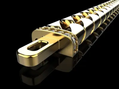 Cuban chain bracelet size 17 model 649 3D print model