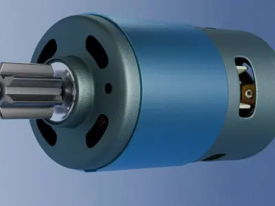 DC Motor with internals 3D model