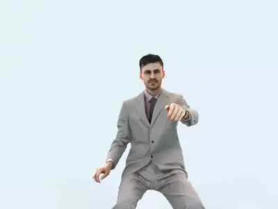 Posture 20E Driver Driving Sitting Elegant Business Man Low-poly 3D model