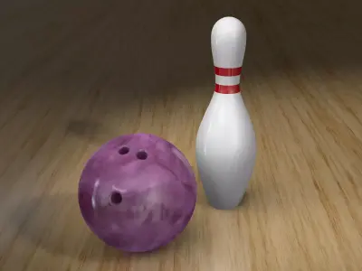 Bowling Ball and Pin 3D model