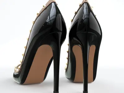 Valentino Rockstud Patent Leather 100mm High Heels 3D model