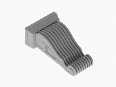 Scroll Corbel 05 3D model