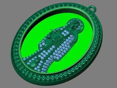  santa muerte holy death small size pendant 3D STL 3DM skull 3D print model