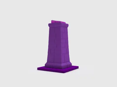 Pillar 3 lego tower Low-poly 3D model