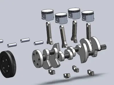 Engine animation 3D model