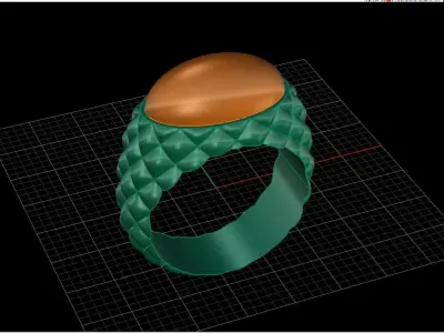 Unique Pillow Shaped Ring 3D print model