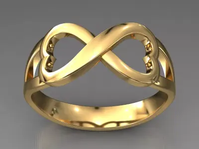 Infinity Heart Ring 3D print model