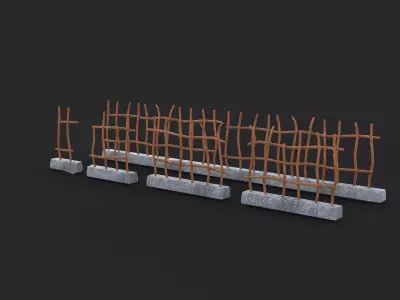 Rusty fence  3D model