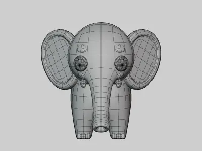 Cartoon cute Elephant 3D model