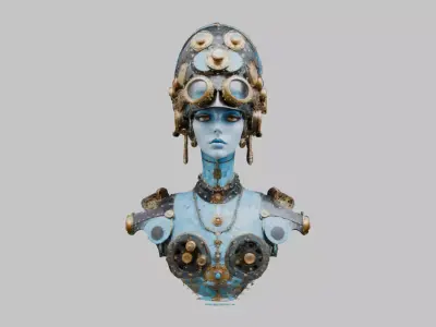 A Beautiful Female Scifi Bust Low-poly 3D model