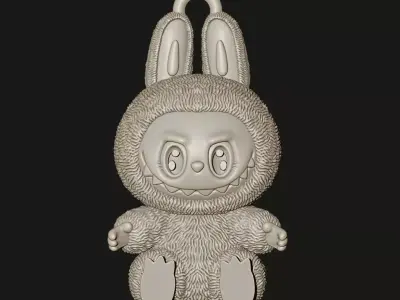 LABUBU PENDANT HOLLOW AND MONOLITHIC 3D print model