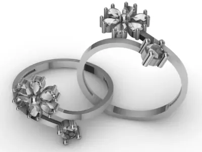 Ring Flower R-001 3D print model