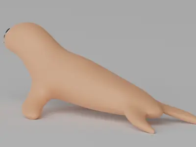 Cartoon Cute Seal 3D model