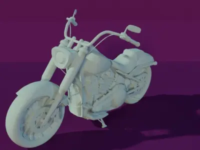 Harley Davidson -  FATBOY107  Low-poly 3D model