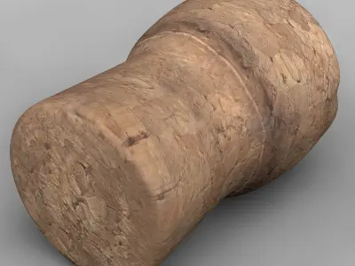 Realistic Champagne cork 3D model