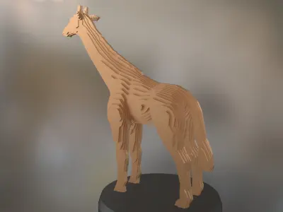 Parametric Giraffe Low-poly 3D model