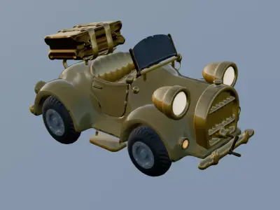 Vintage Military Jeep High Quality 3D Model  Low-poly 3D model