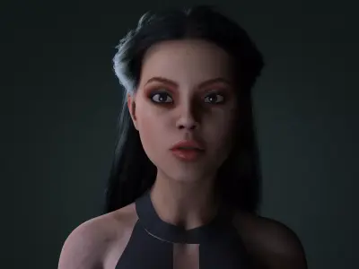  The Cursed Bride  Vampire Character Game-Ready 3D Model Low-poly 3D model
