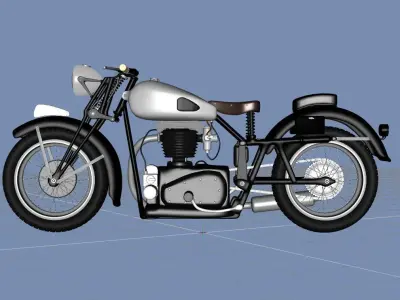 vintage motorcycle Low-poly 3D model