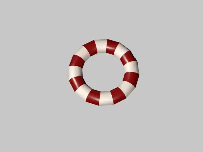 Life Buoy Cartoon Low-poly 3D model
