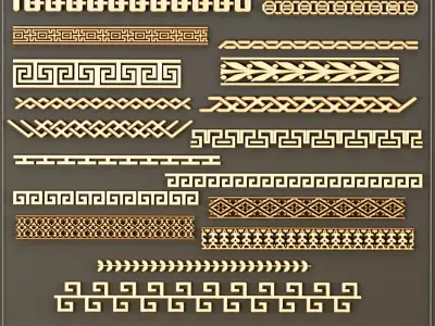 20model  border pattern  vol1 Low-poly 3D model