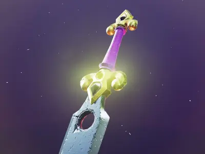 Dagger sword in game fortnite Low-poly 3D model