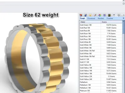 wideng ring two tone 8mm wide size 62 3D print model