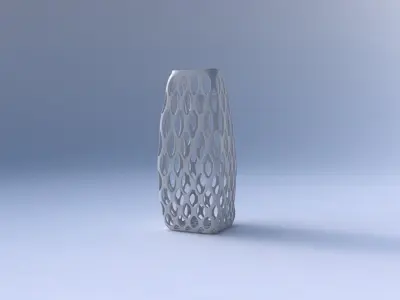 Vase arc rectangle with bubble grid lattice 3D print model