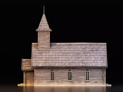 Medieval Church Low-poly 3D model