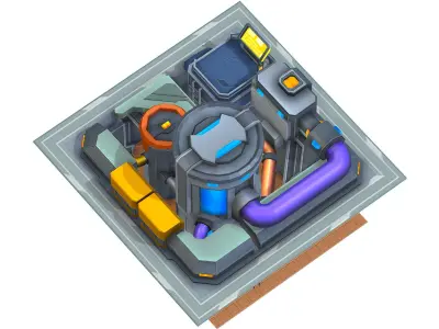 isometrical fuel rig platform station upgrade 4 Low-poly 3D model