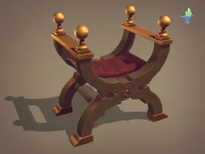 Curule Seat Low-poly 3D model