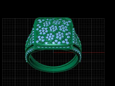 Print Ready STL 3DM  Gents Rings Diamond Men Ring  3D print model 242