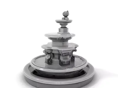 Elegant Marble Fountain model pack Low-poly 3D model