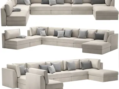 FRANCO II CLASSIC 8 PIECE SECTIONAL 3D model