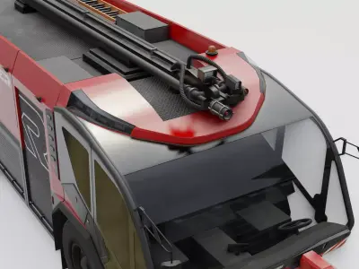 Airport Fire Engine 6X6 - Rosenbauer Panther Style - Generic Low-poly 3D model