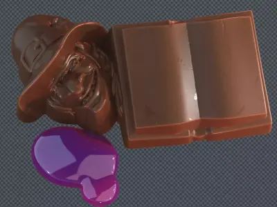 Halloween - Witch with Book 3D Printable Chocolate Mold 3D print model