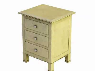 Old Wooden Dresser A 02 Low-poly 3D model