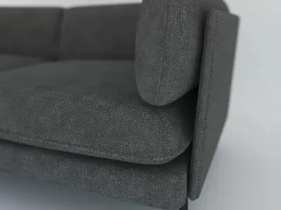 double- sofa- fabric-  wicker 3D model