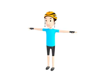 CartoonMan032 Cyclist 3D model