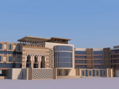 0171 - Islamic Facade Building 3D model