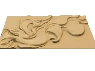 modern panel wall decor set wall relief mural CNC 85 3D model